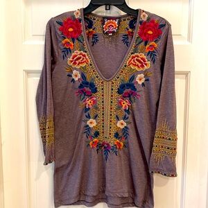 Johnny Was embroidered top. Good condition. Size M